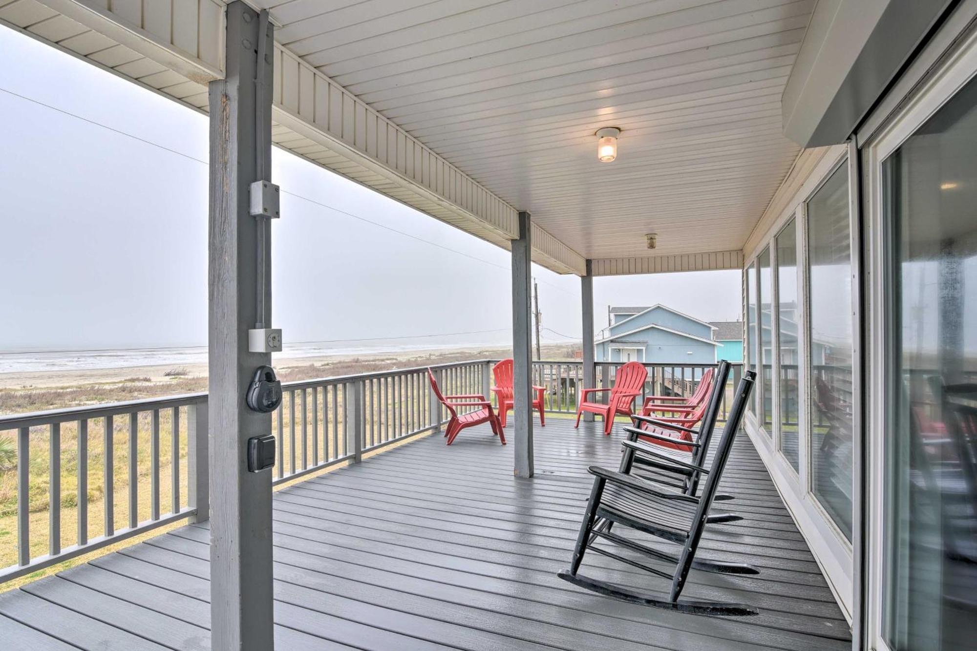 Oceanfront Galveston Home - Walk To Beach! Zewnętrze zdjęcie